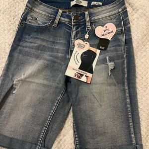 YMI WannaBettaBut Mid Rise Jean Shorts